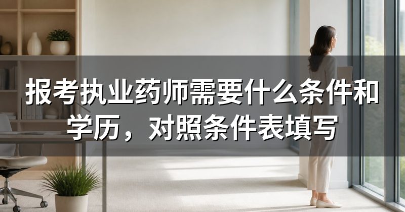 报考执业药师需要什么条件和学历，对照条件表填写