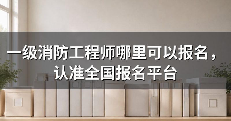 一级消防工程师哪里可以报名，认准全国报名平台