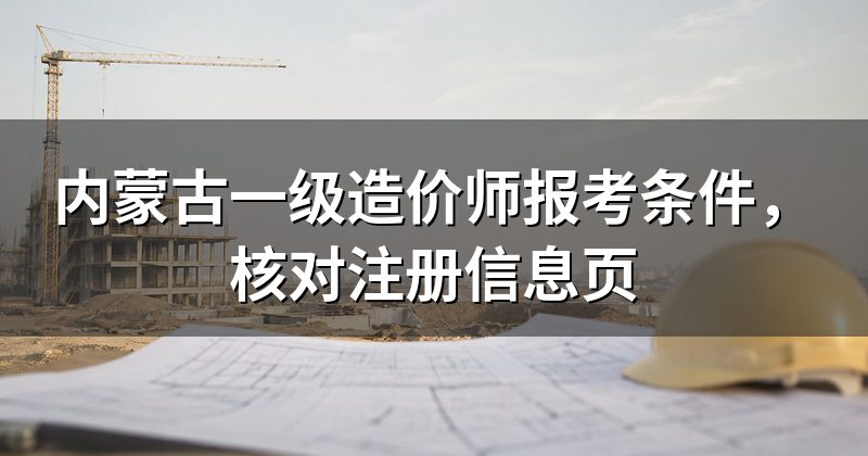 内蒙古一级造价师报考条件,核对注册信息页