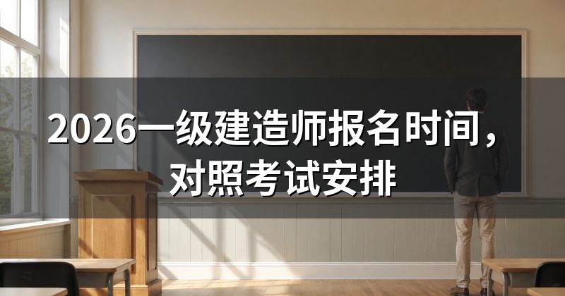 2026一级建造师报名时间，对照考试安排
