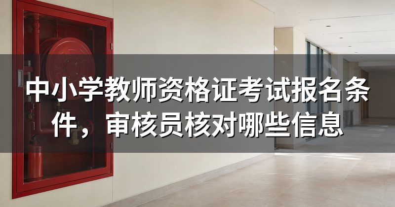 中小学教师资格证考试报名条件,审核员核对哪些信息