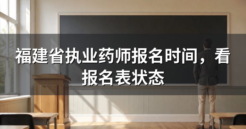 福建省执业药师报名时间,看报名表状态