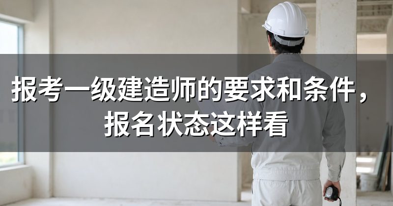 报考一级建造师的要求和条件,报名状态这样看
