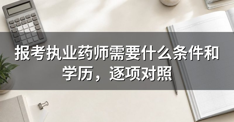 报考执业药师需要什么条件和学历,逐项对照