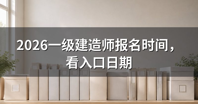 2026一级建造师报名时间,看入口日期