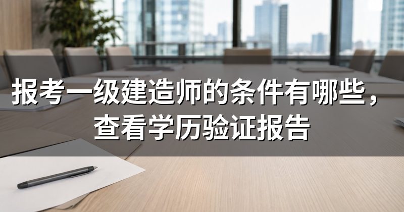 报考一级建造师的条件有哪些,查看学历验证报告
