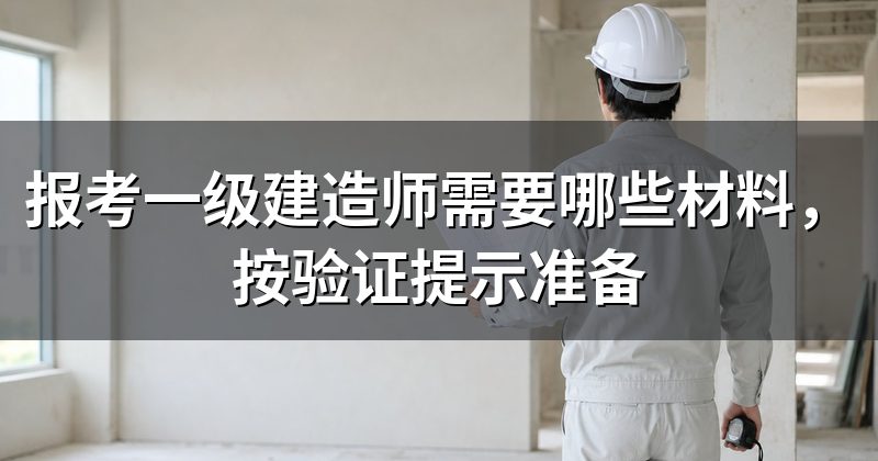 报考一级建造师需要哪些材料,按验证提示准备