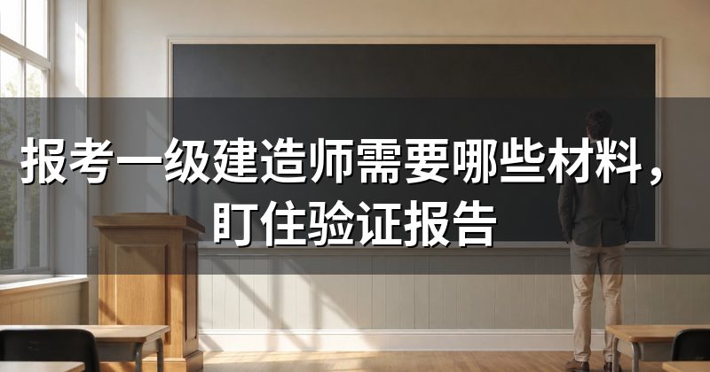 报考一级建造师需要哪些材料,盯住验证报告