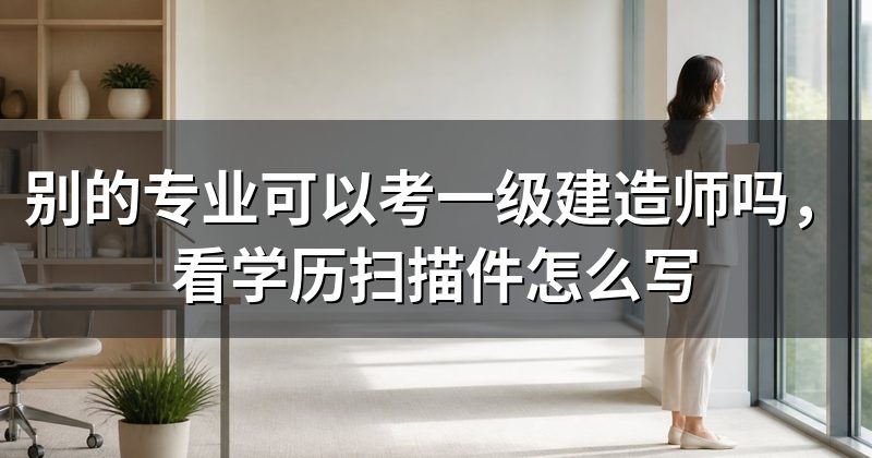 别的专业可以考一级建造师吗,看学历扫描件怎么写