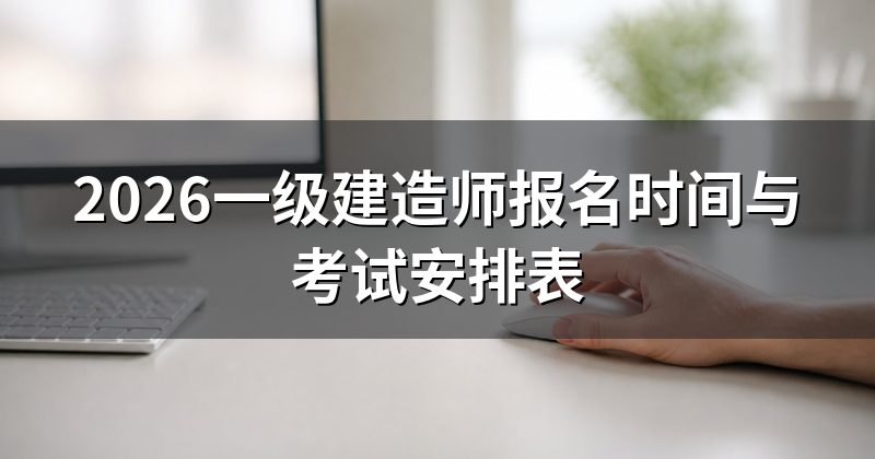 2026一级建造师报名时间与考试安排表