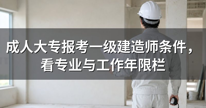成人大专报考一级建造师条件，看专业与工作年限栏
