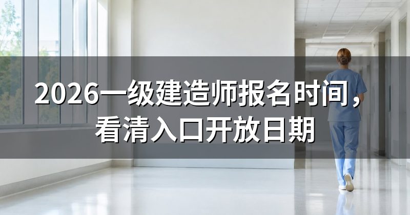 2026一级建造师报名时间，看清入口开放日期