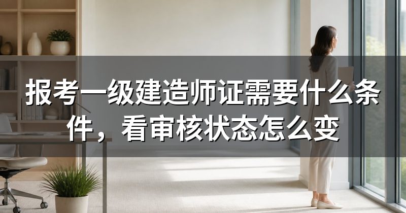报考一级建造师证需要什么条件,看审核状态怎么变