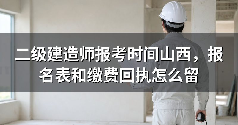 二级建造师报考时间山西,报名表和缴费回执怎么留