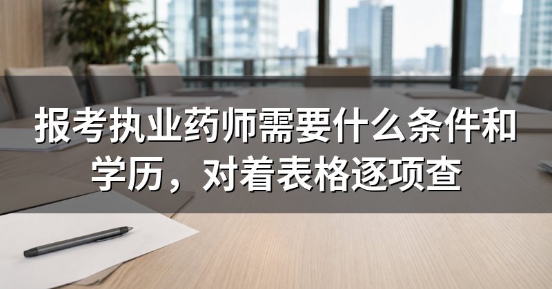 报考执业药师需要什么条件和学历,对着表格逐项查