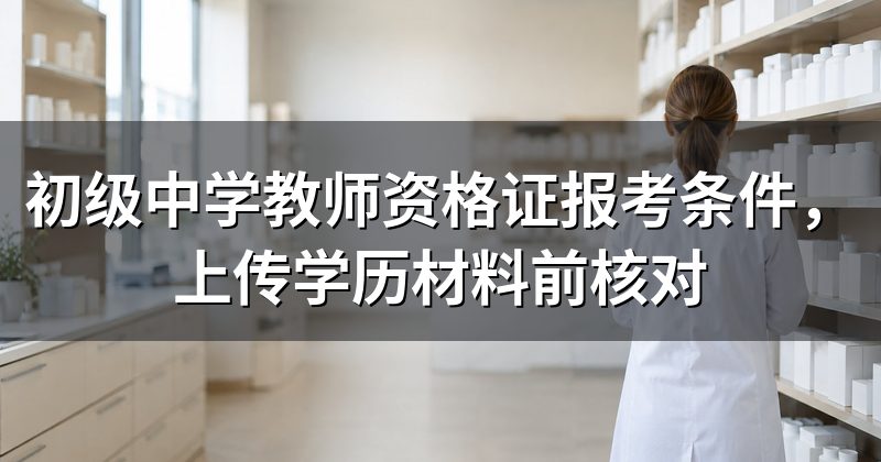 初级中学教师资格证报考条件，上传学历材料前核对