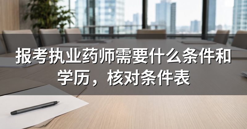 报考执业药师需要什么条件和学历,核对条件表