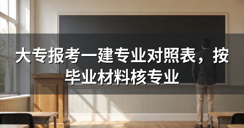 大专报考一建专业对照表,按毕业材料核专业