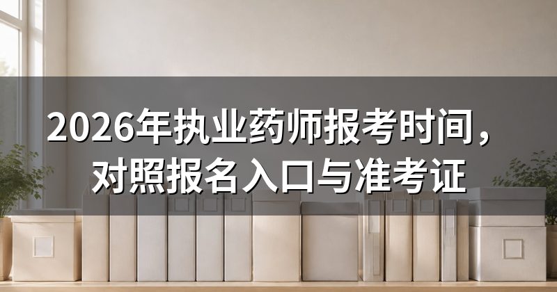 2026年执业药师报考时间,对照报名入口与准考证