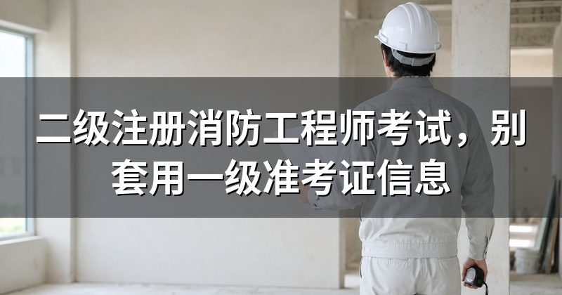 二级注册消防工程师考试,别套用一级准考证信息
