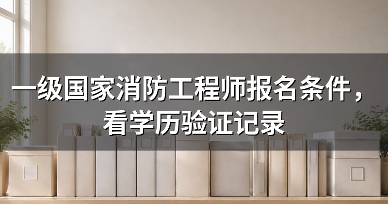 一级国家消防工程师报名条件,看学历验证记录