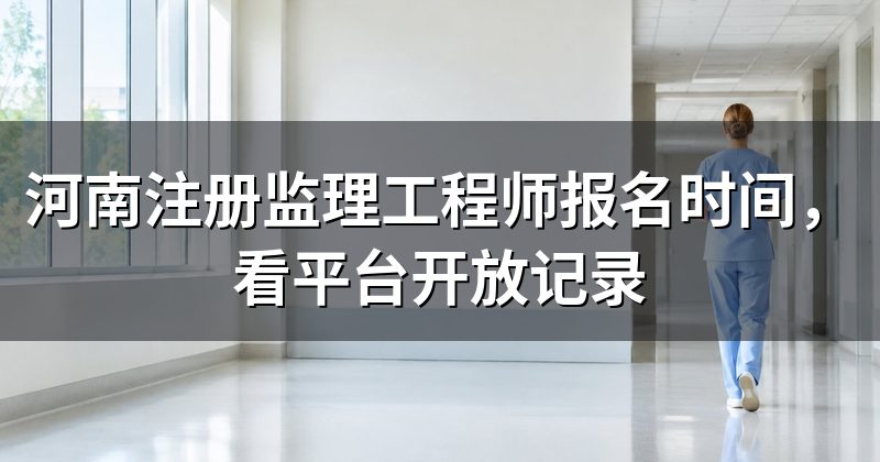 河南注册监理工程师报名时间,看平台开放记录