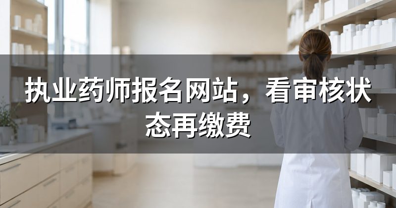 执业药师报名网站，看审核状态再缴费