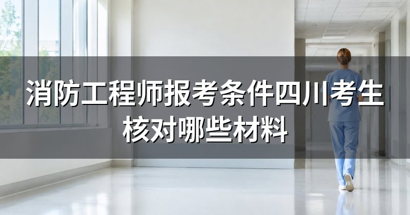 消防工程师报考条件四川考生核对哪些材料