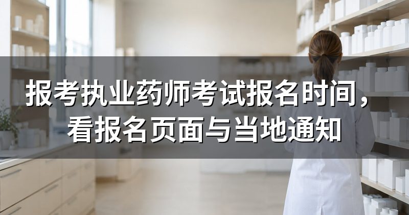 报考执业药师考试报名时间,看报名页面与当地通知