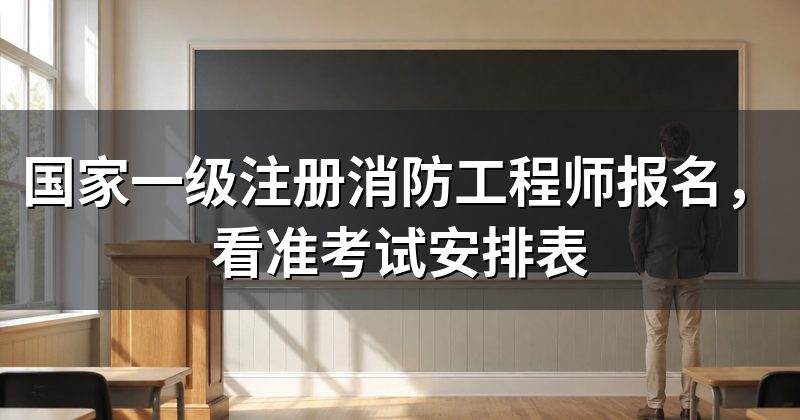 国家一级注册消防工程师报名，看准考试安排表
