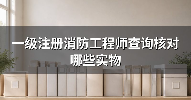 一级注册消防工程师查询核对哪些实物