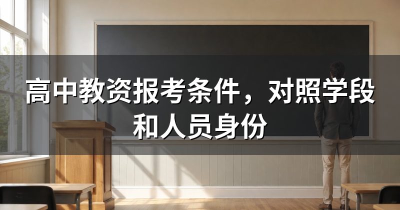 高中教资报考条件,对照学段和人员身份
