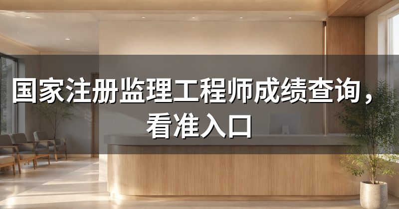 国家注册监理工程师成绩查询，看准入口