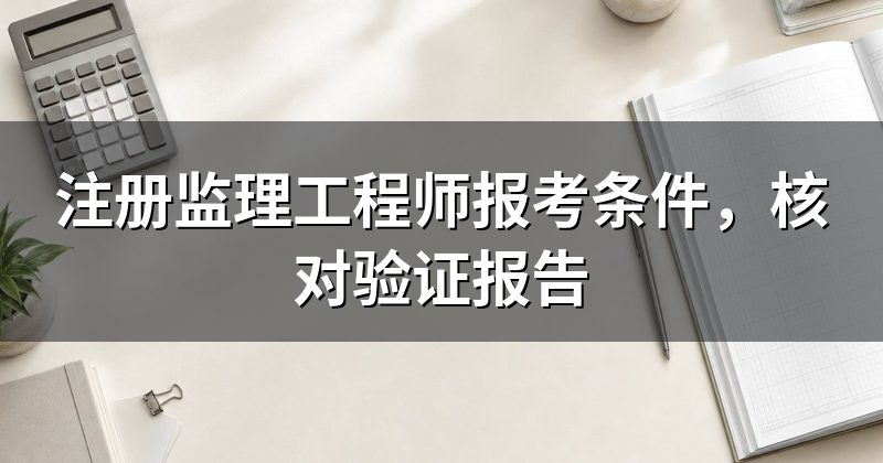 注册监理工程师报考条件,核对验证报告