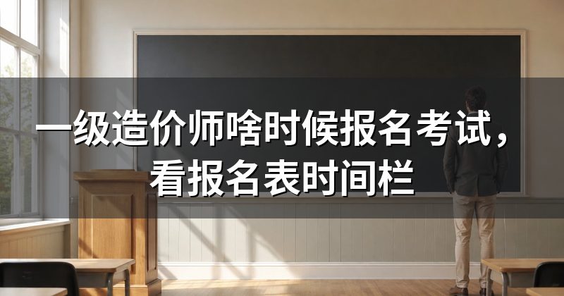 一级造价师啥时候报名考试,看报名表时间栏
