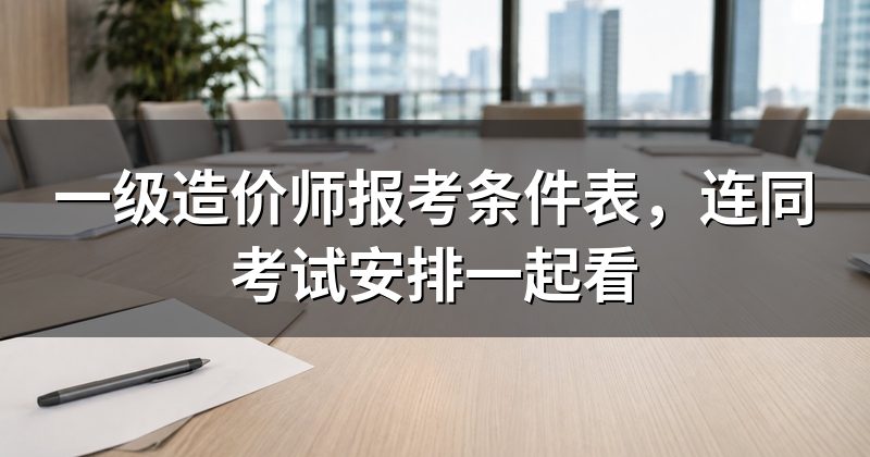 一级造价师报考条件表,连同考试安排一起看
