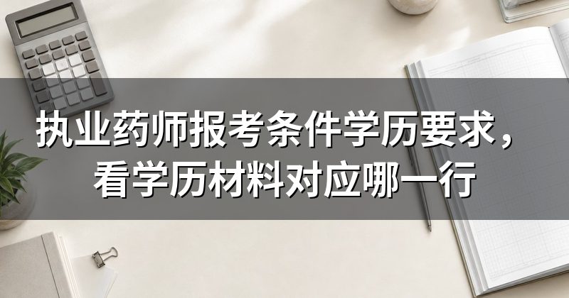 执业药师报考条件学历要求,看学历材料对应哪一行