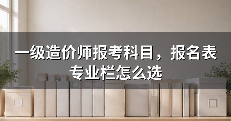 一级造价师报考科目,报名表专业栏怎么选