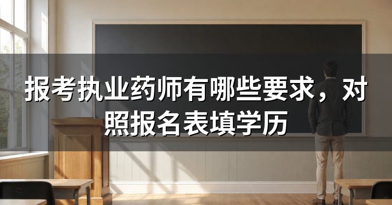 报考执业药师有哪些要求,对照报名表填学历