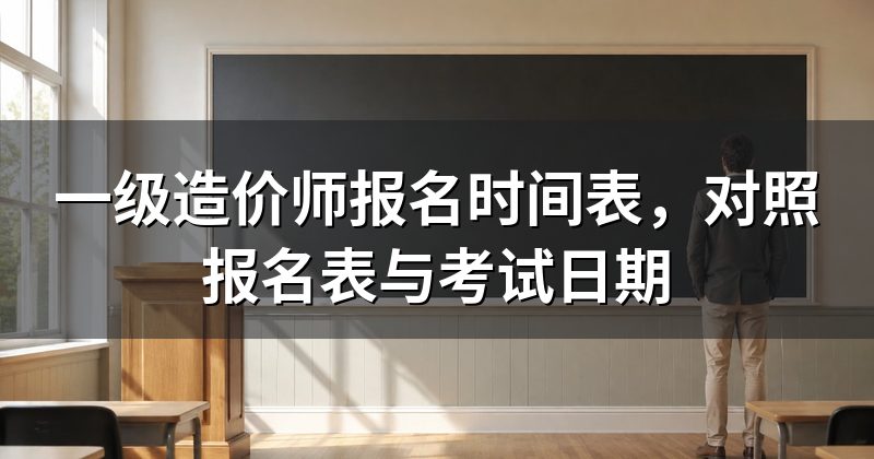 一级造价师报名时间表，对照报名表与考试日期