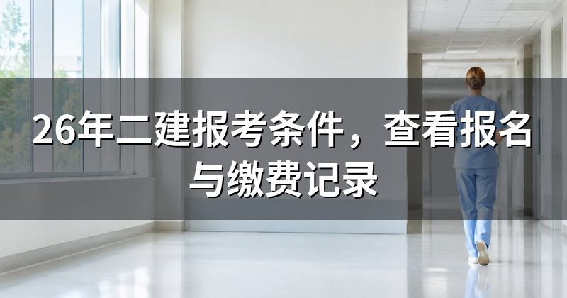 26年二建报考条件，查看报名与缴费记录