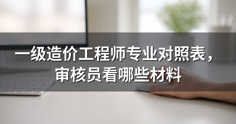 一级造价工程师专业对照表，审核员看哪些材料