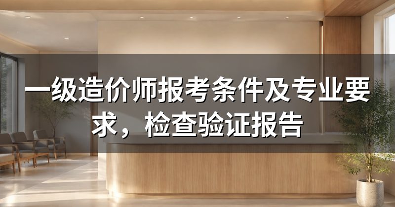 一级造价师报考条件及专业要求，检查验证报告