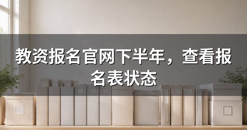 教资报名官网下半年，查看报名表状态