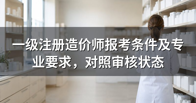 一级注册造价师报考条件及专业要求,对照审核状态