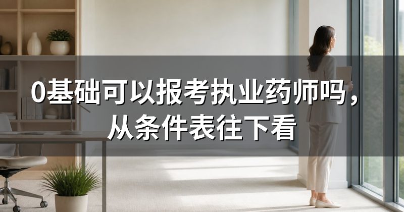 0基础可以报考执业药师吗，从条件表往下看