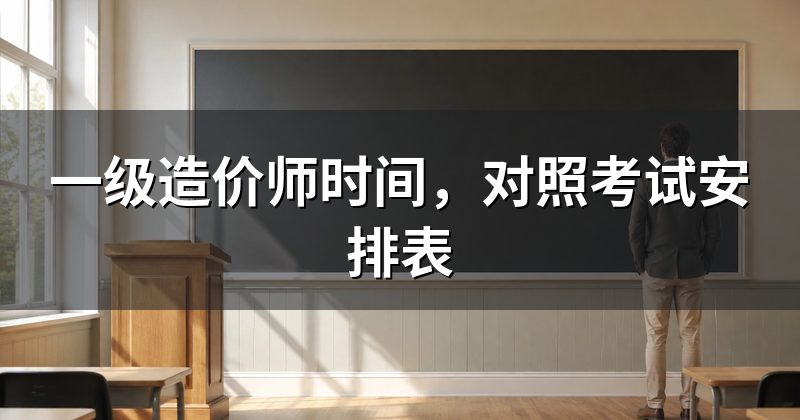 一级造价师时间,对照考试安排表