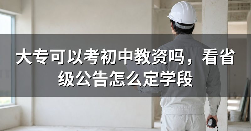大专可以考初中教资吗,看省级公告怎么定学段