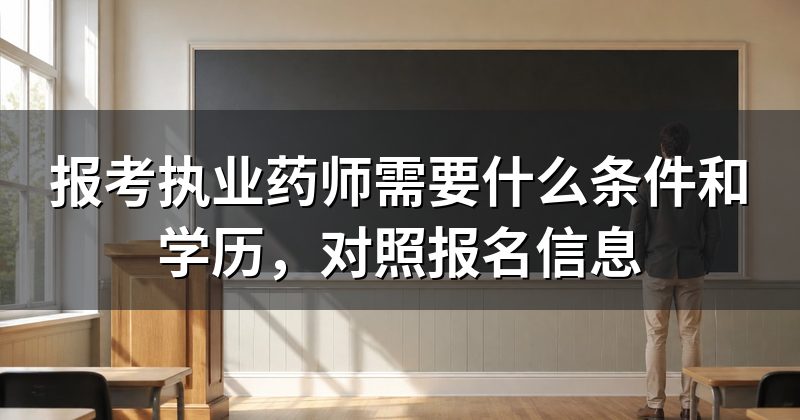 报考执业药师需要什么条件和学历,对照报名信息
