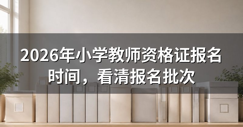 2026年小学教师资格证报名时间,看清报名批次